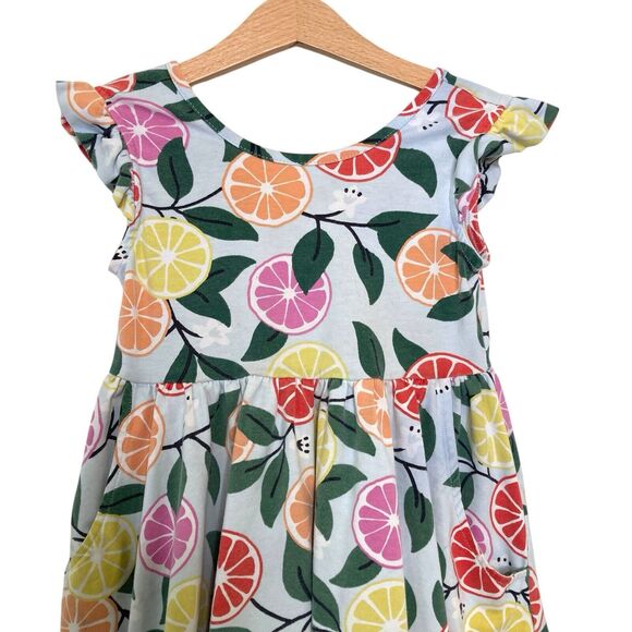 Hanna Andersson Zesty Citrus Super Soft Skater Dress Colorful Girls 5 110 - Picture 4 of 12